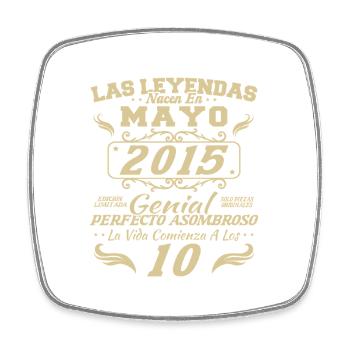 May 2015 Vintage Birthday Gift - Square fridge magnet - white - Front