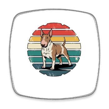 Retro Bull Terrier Vintage Dog Lover Gifts - Viereckiger Kühlschrankmagnet - Weiß - Vorne