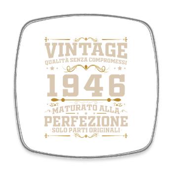 80 Years 1946 Vintage Retro Birthday Gift - Square fridge magnet - white - Front