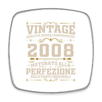 18 Years 2008 Vintage Retro Birthday Gift - Square fridge magnet - white - Front