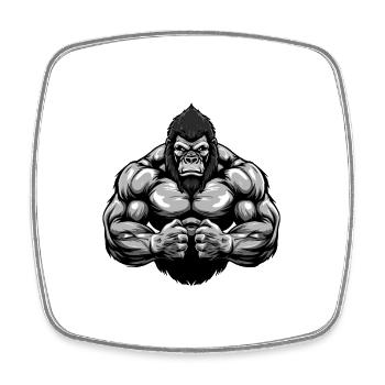 Gymnase d’entraînement Gorilla Muscles - Magnet carré - blanc - Devant