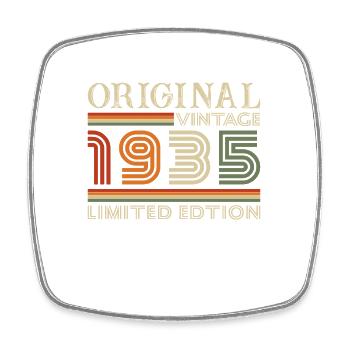 1935 Vintage Retro 90 Year Birthday Gift - Square fridge magnet - white - Front