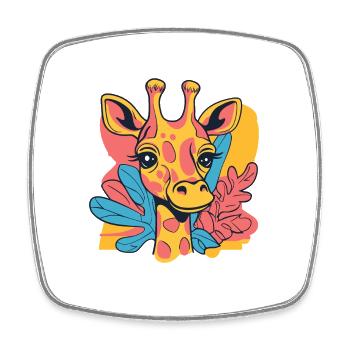 Girafe - Magnet carré - blanc - Devant