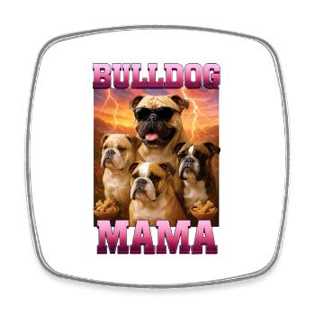 Bulldogge - Viereckiger Kühlschrankmagnet - Weiß - Vorne