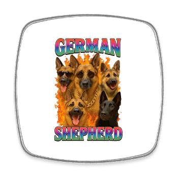 Deutscher Schäferhund - Viereckiger Kühlschrankmagnet - Weiß - Vorne