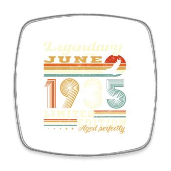Juni 1935 Vintage Geburtstagsgeschenk Retro - Viereckiger Kühlschrankmagnet - Weiß - Vorne