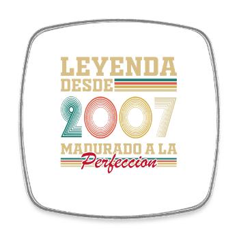 18 Année 2007 Vintage Rétro Cadeau d’anniversaire - Magnet carré - blanc - Devant