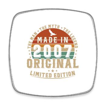 18 Ans 2007 Vintage Rétro Cadeau d’anniversaire - Magnet carré - blanc - Devant