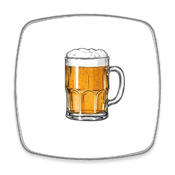 Daydrinking Social Club Bier 2026 - Viereckiger Kühlschrankmagnet - Weiß - Vorne