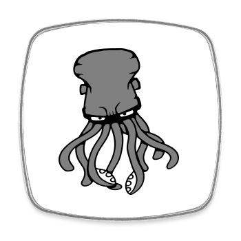 Pieuvre, Pieuvre, Pieuvre, Céphalopode, Calmar géant - Magnet carré - blanc - Devant