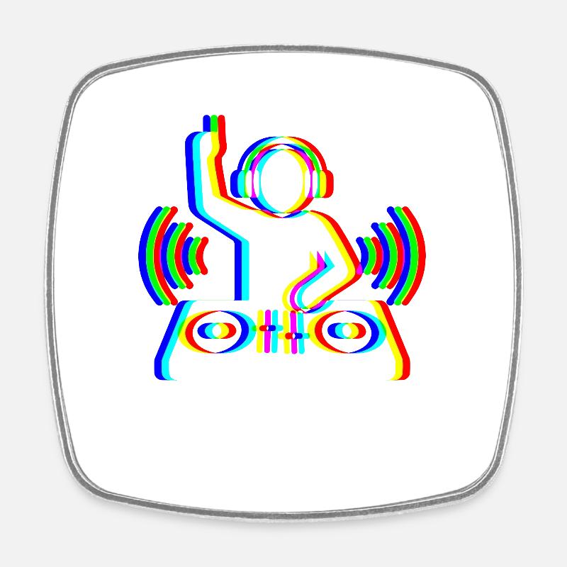 Glitch DJ – Beat Creator - Square fridge magnet - white