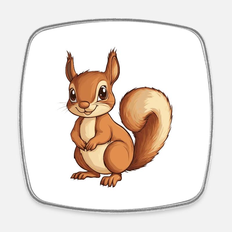 Squirrel - Square fridge magnet - white