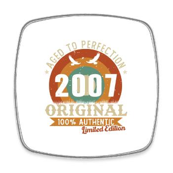 18 Ans 2007 Vintage Rétro Cadeau d’anniversaire - Magnet carré - blanc - Devant