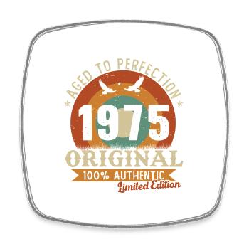 50 Jahre 1975 Vintage Retro Geburtstagsgeschenk - Viereckiger Kühlschrankmagnet - Weiß - Vorne