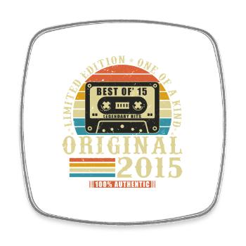 10 Ans 2015 Vintage Retro Cadeau D’anniversaire - Magnet carré - blanc - Devant