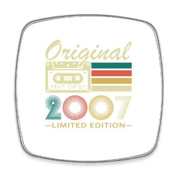 18 Ans 2007 Vintage Rétro Cadeau d’anniversaire - Magnet carré - blanc - Devant