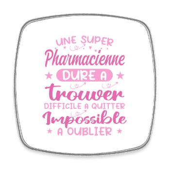 A Super Pharmacist - Pharmacist Gift - Square fridge magnet - white - Front
