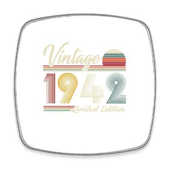 1942 Vintage Rétro Anniversaire Cadeau - Magnet carré - blanc - Devant