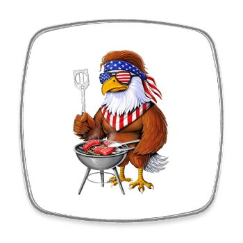 Amerikanischer Weißkopfseeadler Barbecue - Viereckiger Kühlschrankmagnet - Weiß - Vorne