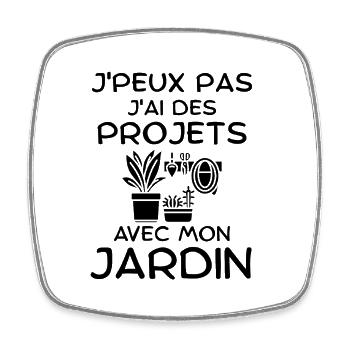 Humour jardinage jardin - Magnet carré - blanc - Devant