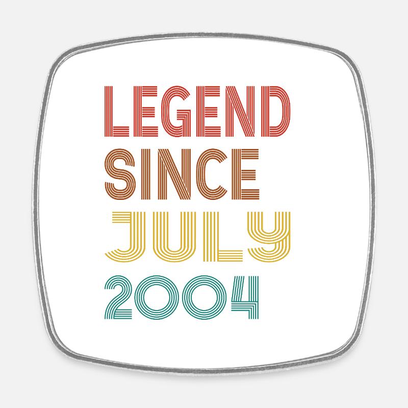 Vintage Legend Since July 2004, 21st birthday - Square fridge magnet - white