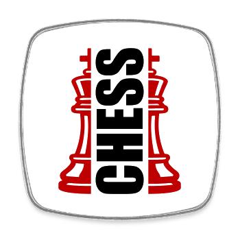 Schach König Verein - Viereckiger Kühlschrankmagnet - Weiß - Vorne