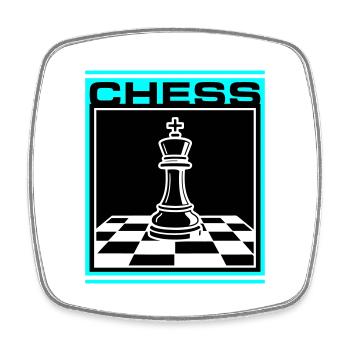 Schach König Chess - Viereckiger Kühlschrankmagnet - Weiß - Vorne