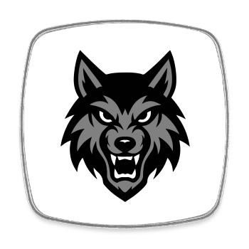 Wolf Kopf Tier - Viereckiger Kühlschrankmagnet - Weiß - Vorne