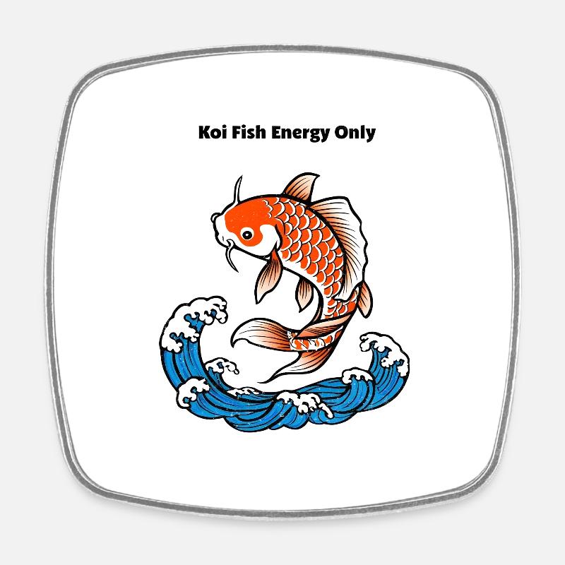 Dicton de poisson Koi - Magnet carré - blanc