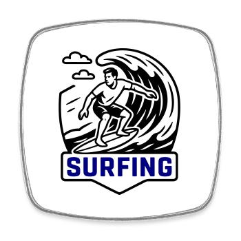 Surfeur symbole surfeur - Magnet carré - blanc - Devant