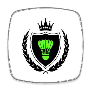 Armoiries badminton - Magnet carré - blanc - Devant
