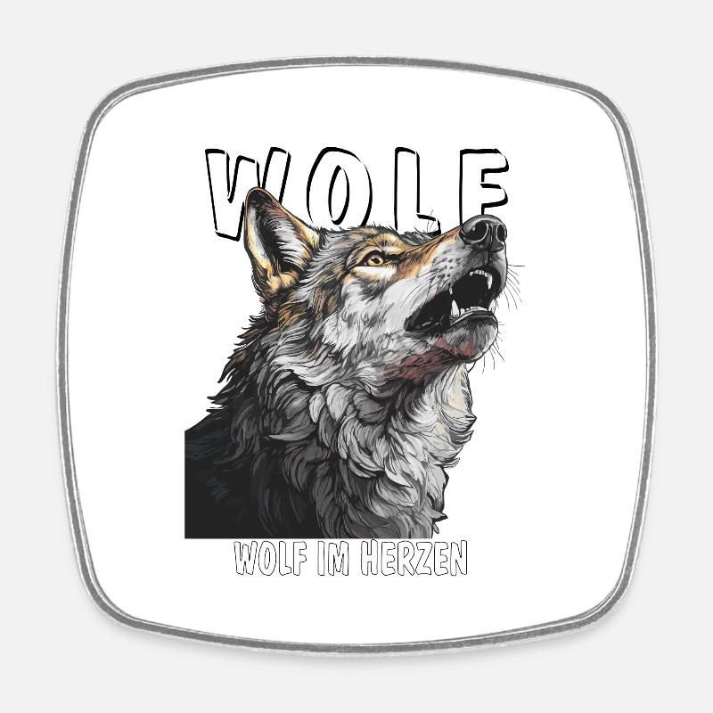 LOUP LOUP DANS L’ÂME - Magnet carré - blanc