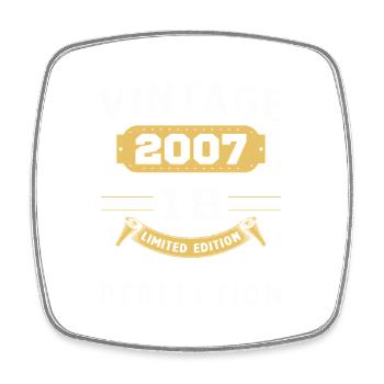 18 Ans 2007 Vintage Rétro Cadeau d’anniversaire - Magnet carré - blanc - Devant