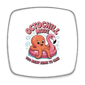 Octochill, cute octopus design - Square fridge magnet - white - Front