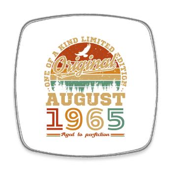 August 1965 Vintage RetroBirthday Gift - Square fridge magnet - white - Front