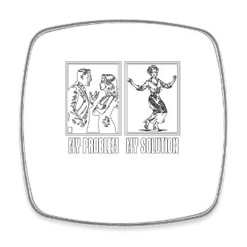 Dance Teacher My Problem My Pictogram Mom Dad - Viereckiger Kühlschrankmagnet - Weiß - Vorne