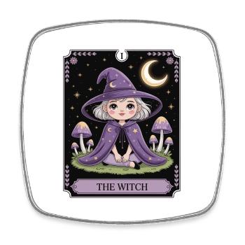 Tarot Card Little Witch - Square fridge magnet - white - Front
