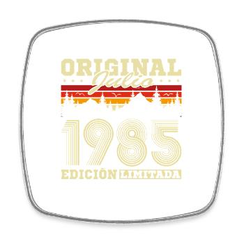 1985 Juli Vintage Retro Geburtstagsgeschenk - Viereckiger Kühlschrankmagnet - Weiß - Vorne