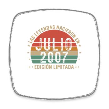 Juli 2007 Vintage Geburtstagsgeschenk - Viereckiger Kühlschrankmagnet - Weiß - Vorne