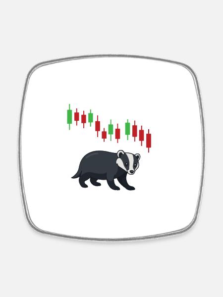 Aktien Rente Dividende Börse - Viereckiger Kühlschrankmagnet - Weiß