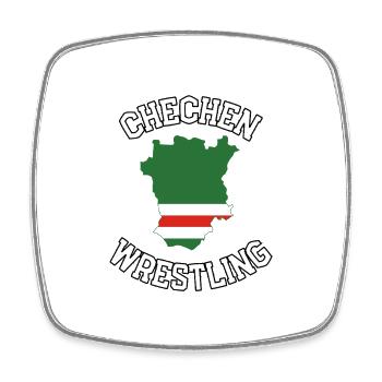 Chechen Wrestling - Viereckiger Kühlschrankmagnet - Weiß - Vorne