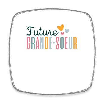 Enfant Future Grande Soeur Je Vais Etre Annonce - Magnet carré - blanc - Devant