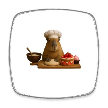 Cuisson du capybara - Magnet carré - blanc - Devant