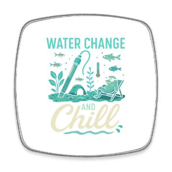 Wasserwechsel und Abkühlung - Viereckiger Kühlschrankmagnet - Weiß - Vorne