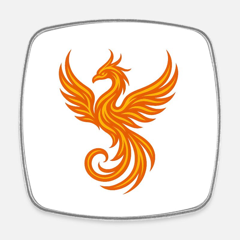 Phoenix - Square fridge magnet - white
