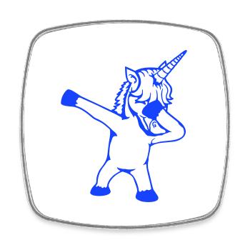Unicorn Dabbing Dab Dance Party Pose Gesture Funny - Square fridge magnet - white - Front