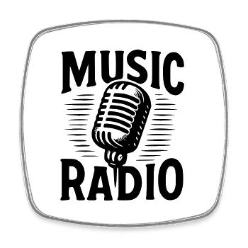 Music Radio - Magnet carré - blanc - Devant