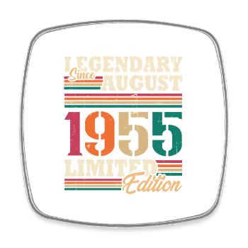 Vintage 1955 Août Cadeau Anniversaire Rétro - Magnet carré - blanc - Devant