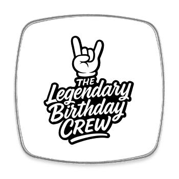 Birthday Crew Party - Square fridge magnet - white - Front