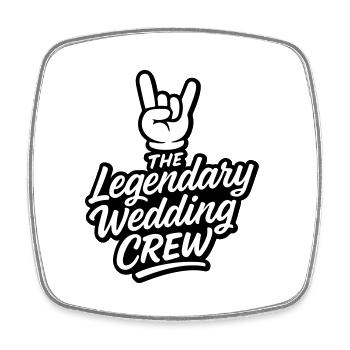 Wedding Crew Wedding Party - Square fridge magnet - white - Front